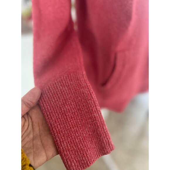 LOFT pullover pink cowl turtleneck cotton-knit pullover preppy sweater small - Picture 3 of 7